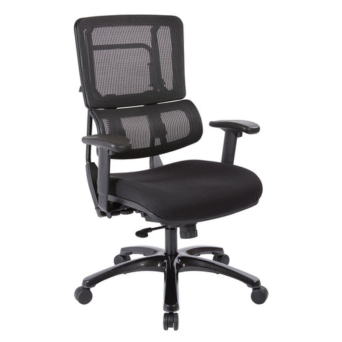 Vertical Black Mesh Back Chair with Shiny Black Base - Office Star Products