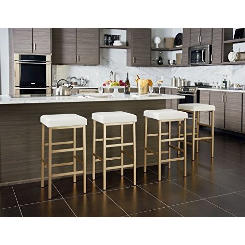 30'' Gold Backless Stool - OSP Home Furnishings