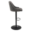 Sylmar Height Adjustable Stool in Charcoal Faux Leather - OSP Home Furnishings