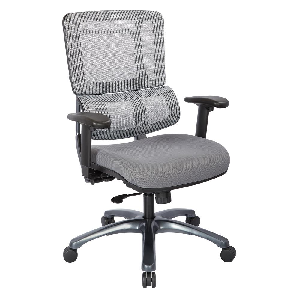 Vertical Grey Mesh Back Chair with Titanium Base - Office Star Products