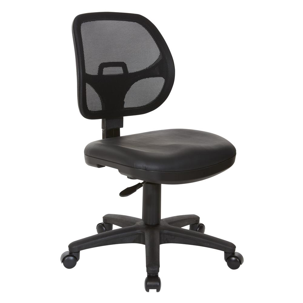 Mesh Screen Back Task Chair with Vinyl Seat - Office Star Products