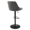 Sylmar Height Adjustable Stool in Charcoal Faux Leather - OSP Home Furnishings