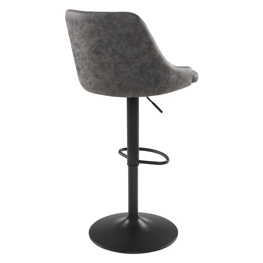 Sylmar Height Adjustable Stool in Charcoal Faux Leather - OSP Home Furnishings