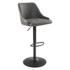 Sylmar Height Adjustable Stool in Charcoal Faux Leather - OSP Home Furnishings