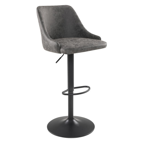 Sylmar Height Adjustable Stool in Charcoal Faux Leather - OSP Home Furnishings