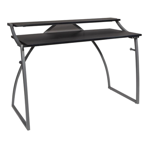 Alpha Battlestation Gaming Desk in Black Finish, ALP25-BLK - OSP Home Furnishings