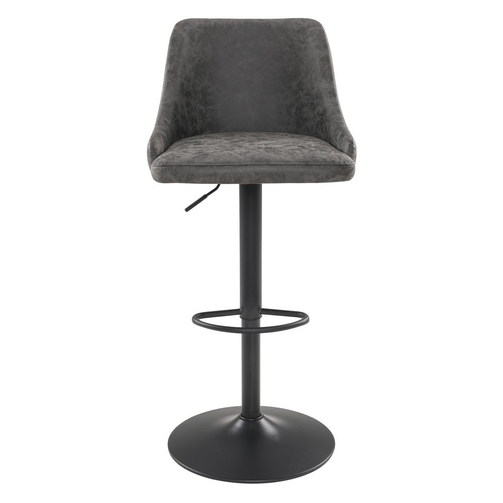 Sylmar Height Adjustable Stool in Charcoal Faux Leather - OSP Home Furnishings