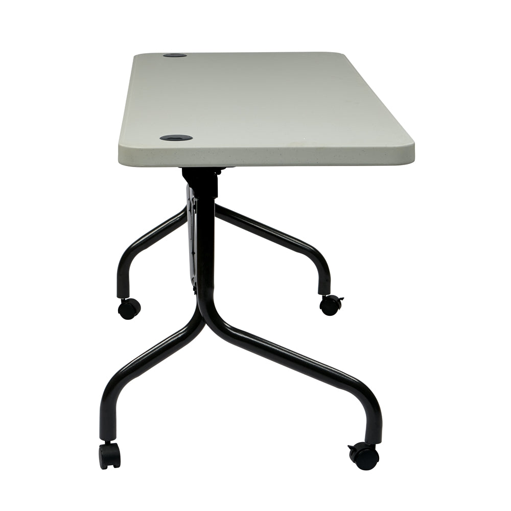 Multi Lock Hand Table 5’ Resin Multi Purpose Flip Table with Locking Casters - Office Star P ...