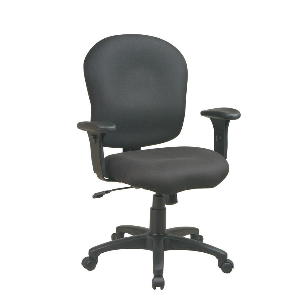 Task Chair with Saddle Seat and Adjustable Soft Padded Arms - Office Star Products