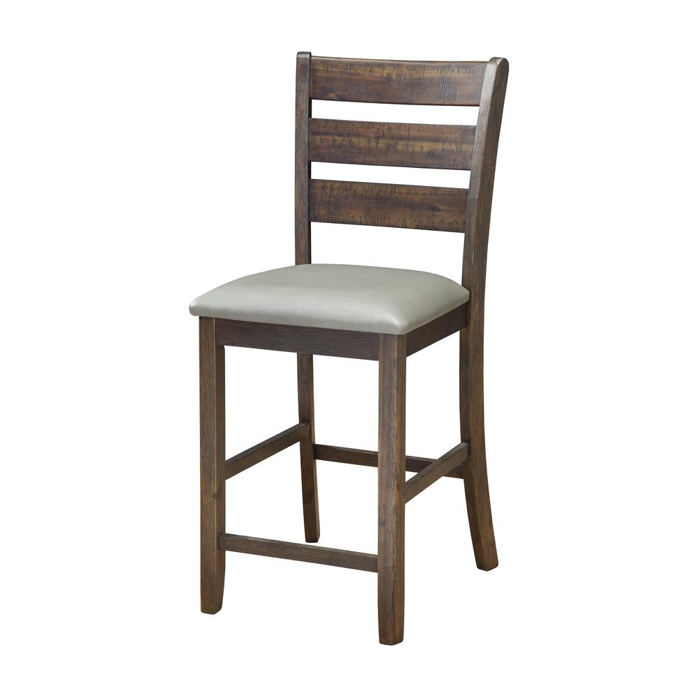Emery Set of 2 Pub Height Chairs, Walnut - Alpine Furniture
