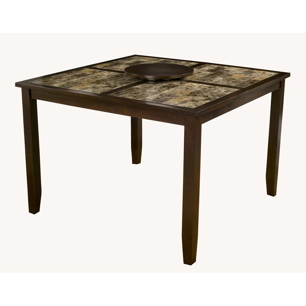 Capitola Faux Marble 5 Piece Pub Set, Espresso - Alpine Furniture