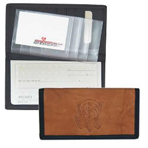 Dallas Mavericks Checkbook Cover Leather/Nylon Embossed CO - Rico Industries
