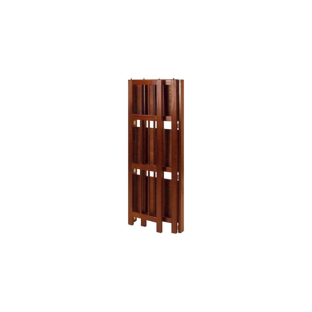 3-Shelf Folding Bookcase 14'' Wide-Walnut - Casual Home