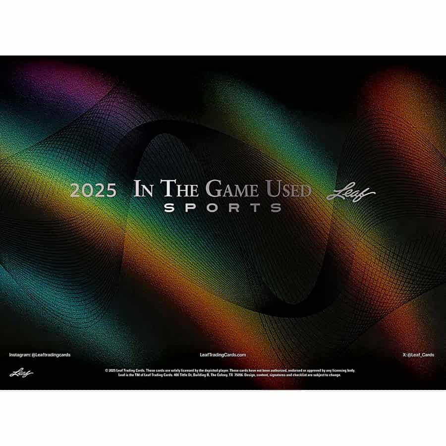 Leaf Trading Cards -  In The Game Used - 2025 Leaf In The Game Used Sports Hobby Pre-Order