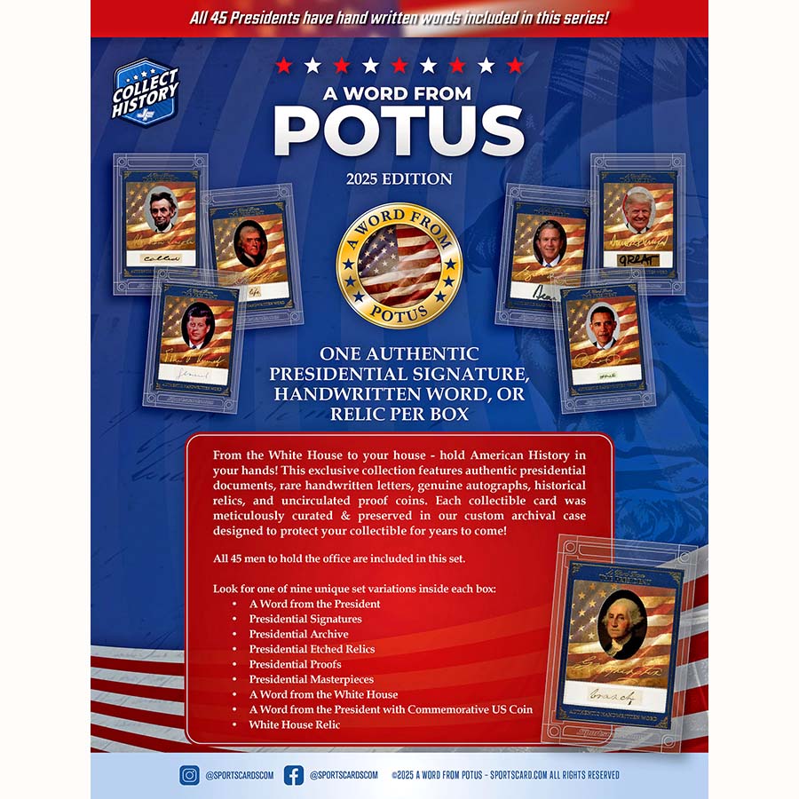 Sportscards.Com -  2025 A Word From Potus Hobby Pre-Order