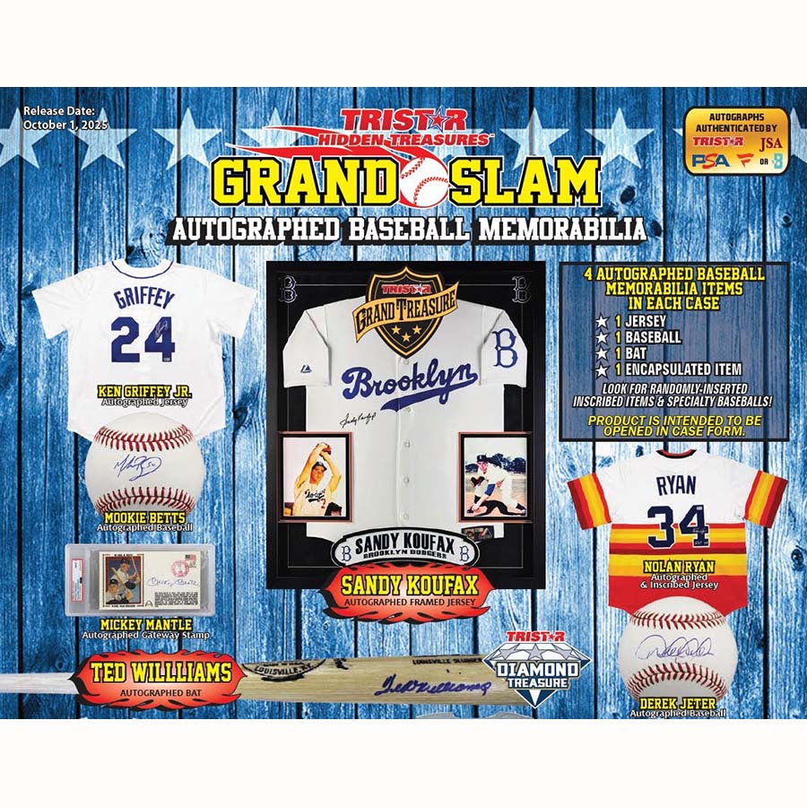Tri-Star Productions Inc -  Grand Slam - 2025 Tristar Hidden Treasures Grand Slam Autographed Baseball Memorabilia Pre-Order
