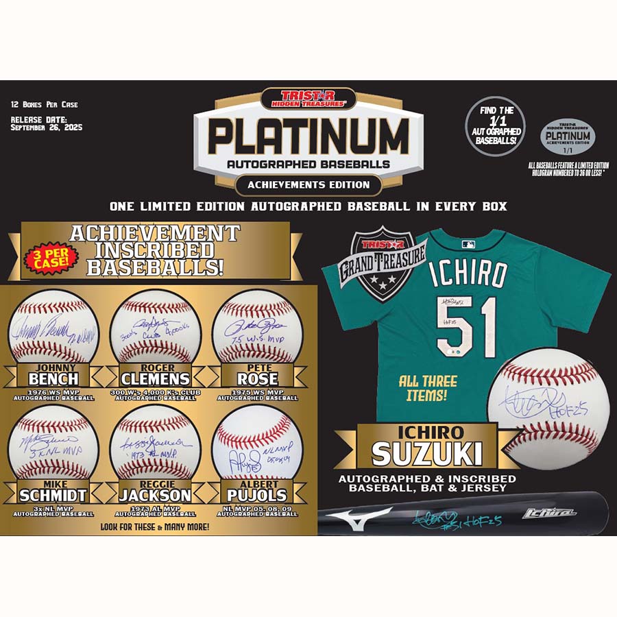 Tri-Star Productions Inc -  Platinum - 2025 Tristar Hidden Treasures Platinum Auto Baseballs Achievements Edition Pre-Order