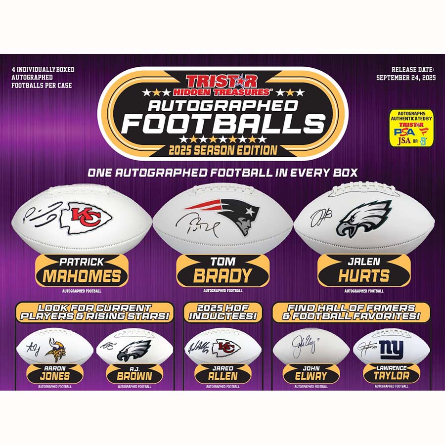 Tri-Star Productions Inc -  Hidden Treasures - 2025 Tristar Hidden Treasures Autographed Footballs Season Edition Pre-Order