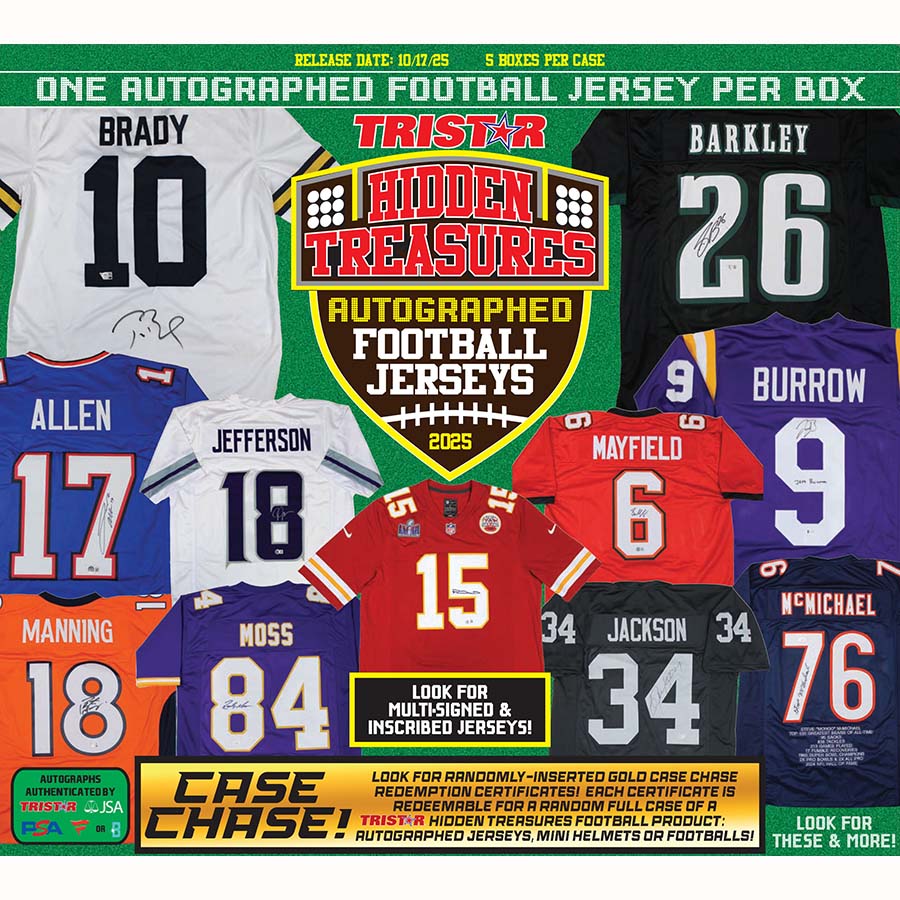 Tri-Star Productions Inc -  Hidden Treasures - 2025 Tristar Hidden Treasures Autographed Football Jerseys Series 2 Pre-Order