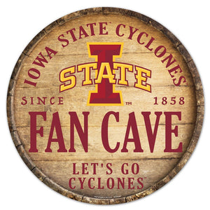Iowa State Cyclones Sign Wood 14 Inch Round Barrel Top Design - Special Order - WinCraft
