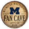 Michigan Wolverines Sign Wood 14 Inch Round Barrel Top Design - Wincraft