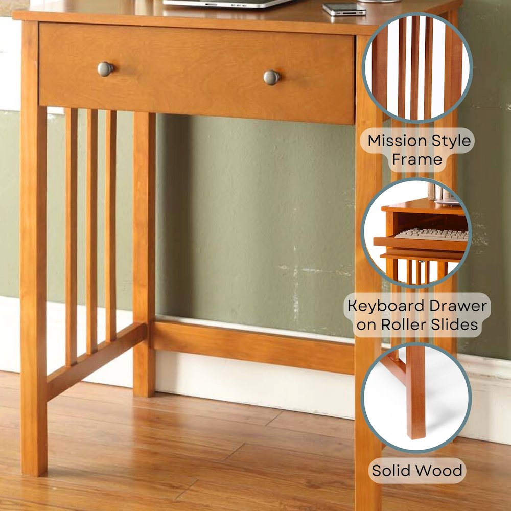 Designs2Go Mission Desk with Keyboard Drawer - Convience Concept, Inc.