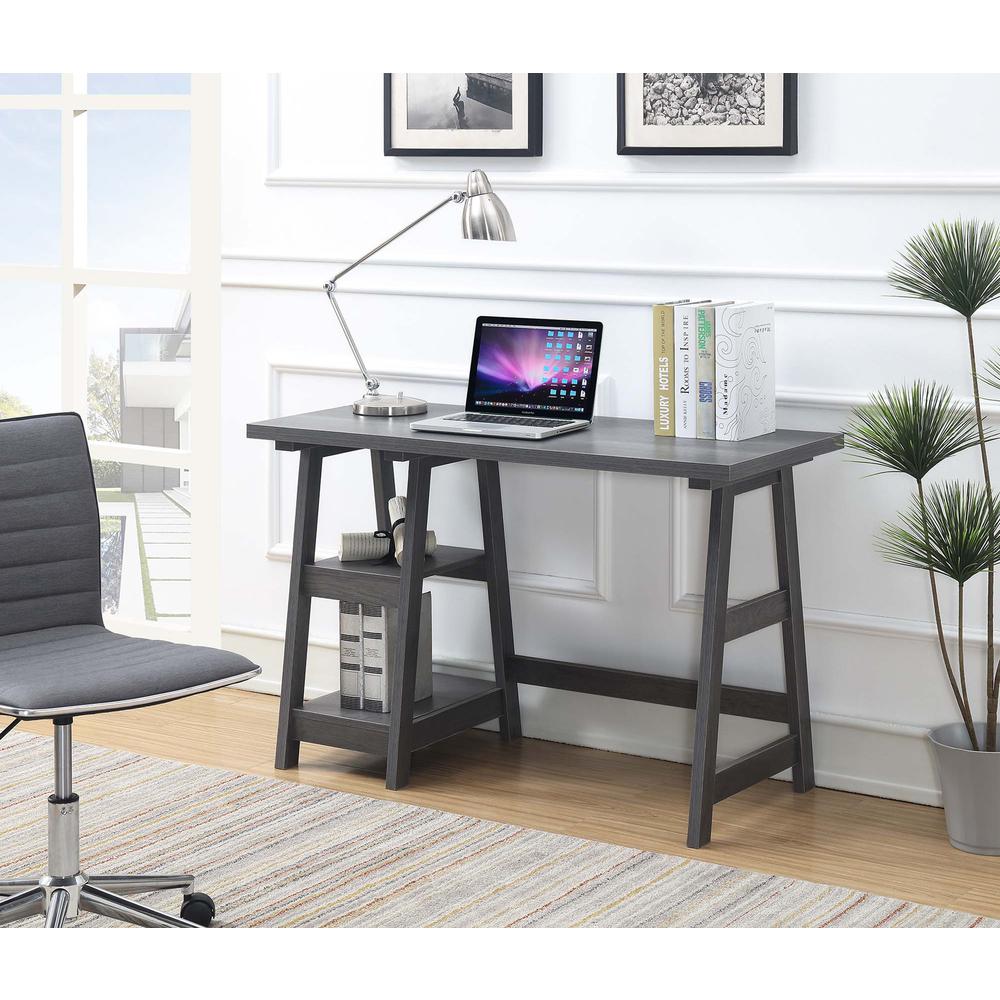 Designs2Go Trestle Desk with Shelves - Convience Concept, Inc.
