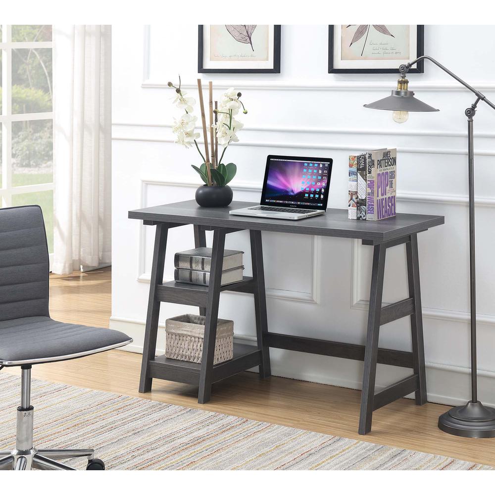 Designs2Go Trestle Desk with Shelves - Convience Concept, Inc.