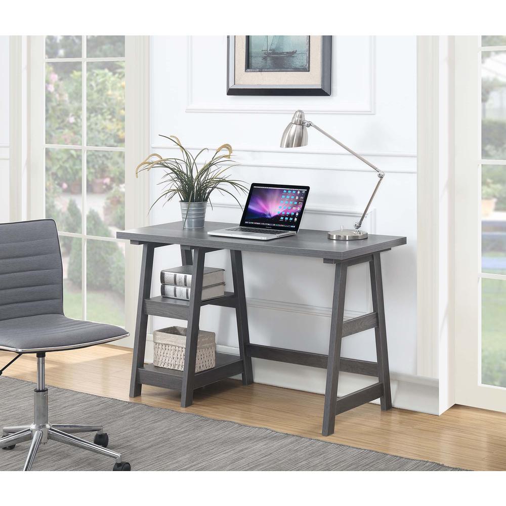 Designs2Go Trestle Desk with Shelves - Convience Concept, Inc.