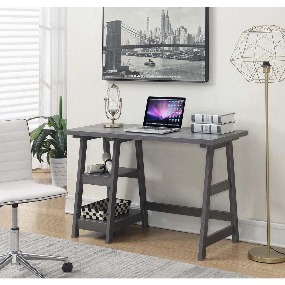 Designs2Go Trestle Desk with Shelves - Convience Concept, Inc.