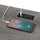 Designs2Go Trestle Desk with Charging Station, Charcoal Gray - Convenience Concepts