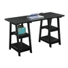Designs2Go Double Trestle Desk with Shelves - Convience Concept, Inc.
