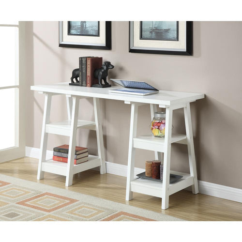 Designs2Go Double Trestle Desk with Shelves - Convience Concept, Inc.