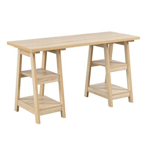 Designs2Go Double Trestle Desk with Shelves - Convenience Concepts