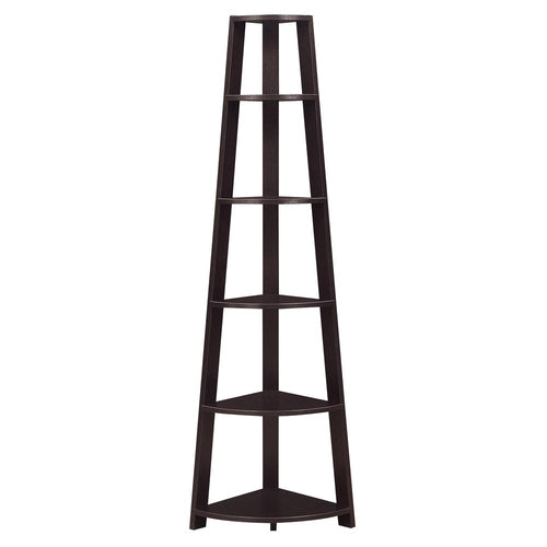 Newport 5 Tier Corner Bookshelf Espresso - Convenience Concepts