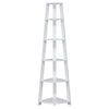 Newport 5 Tier Corner Bookshelf White - Convenience Concepts