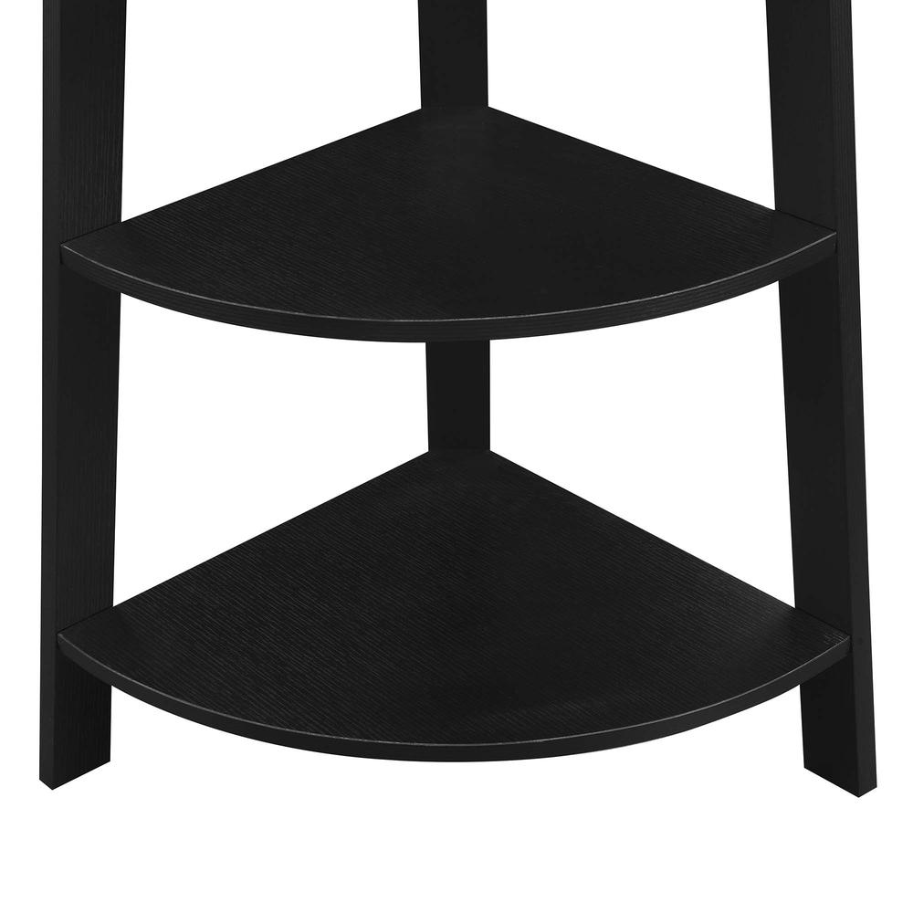 Newport 5 Tier Wide Corner Bookcase, Black - Convenience Concepts