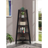 Newport 5 Tier Wide Corner Bookcase, Black - Convenience Concepts