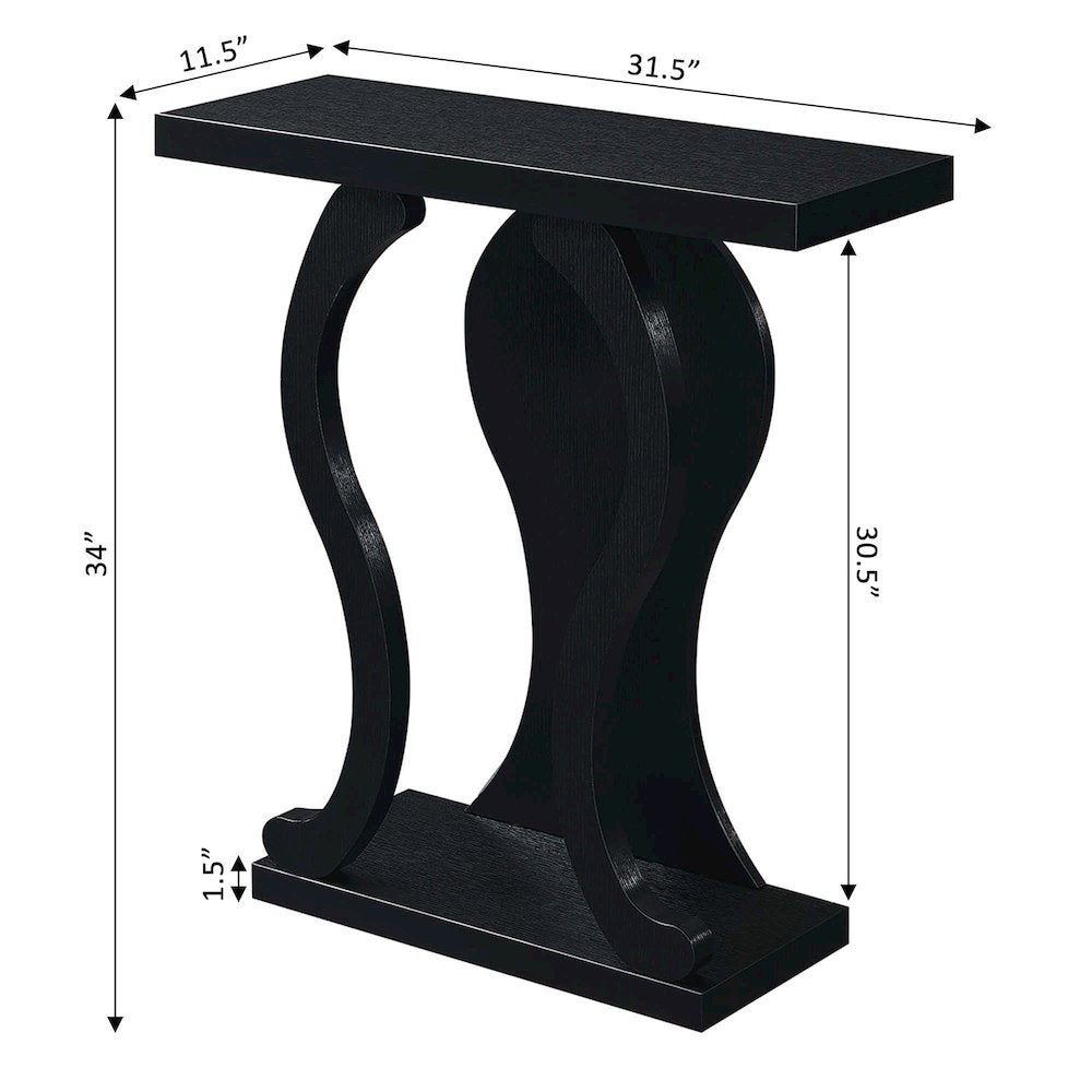 Newport Terry B Console Table with Shelf - Convenience Concepts