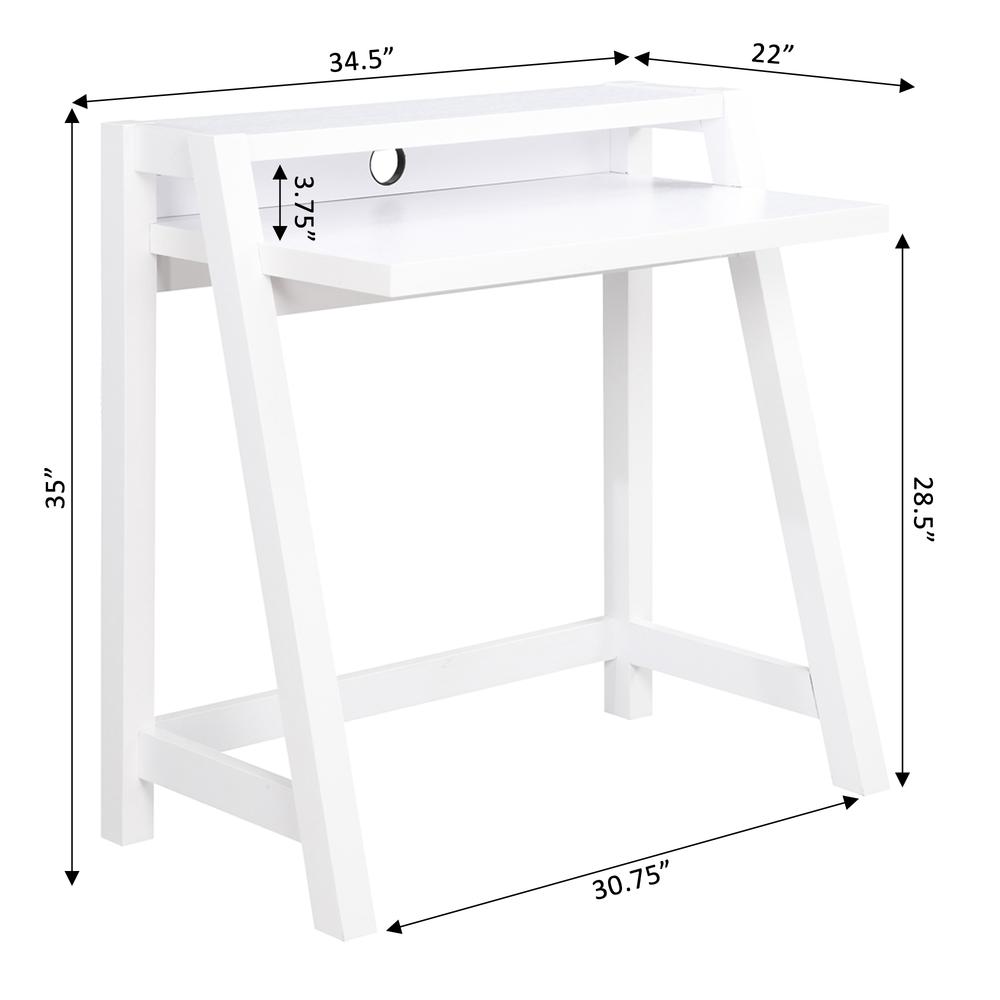 Newport Lilly 2 Tier Desk, White - Convience Concept, Inc.