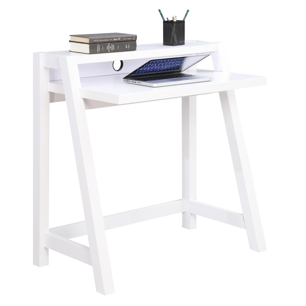 Newport Lilly 2 Tier Desk, White - Convience Concept, Inc.