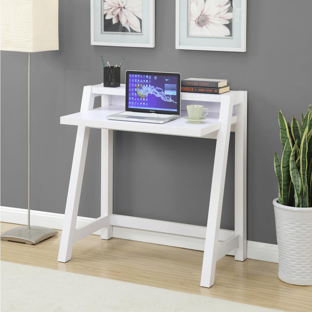 Newport Lilly 2 Tier Desk, White - Convience Concept, Inc.