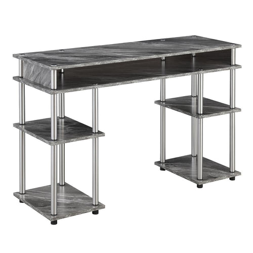 Designs2Go No Tools Student Desk, Gray Marble - Convenience Concepts