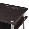 Designs2Go No Tools Student Desk With Charging Station, Espresso - Convenience Concepts