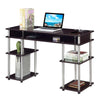 Designs2Go No Tools Student Desk With Charging Station, Espresso - Convenience Concepts