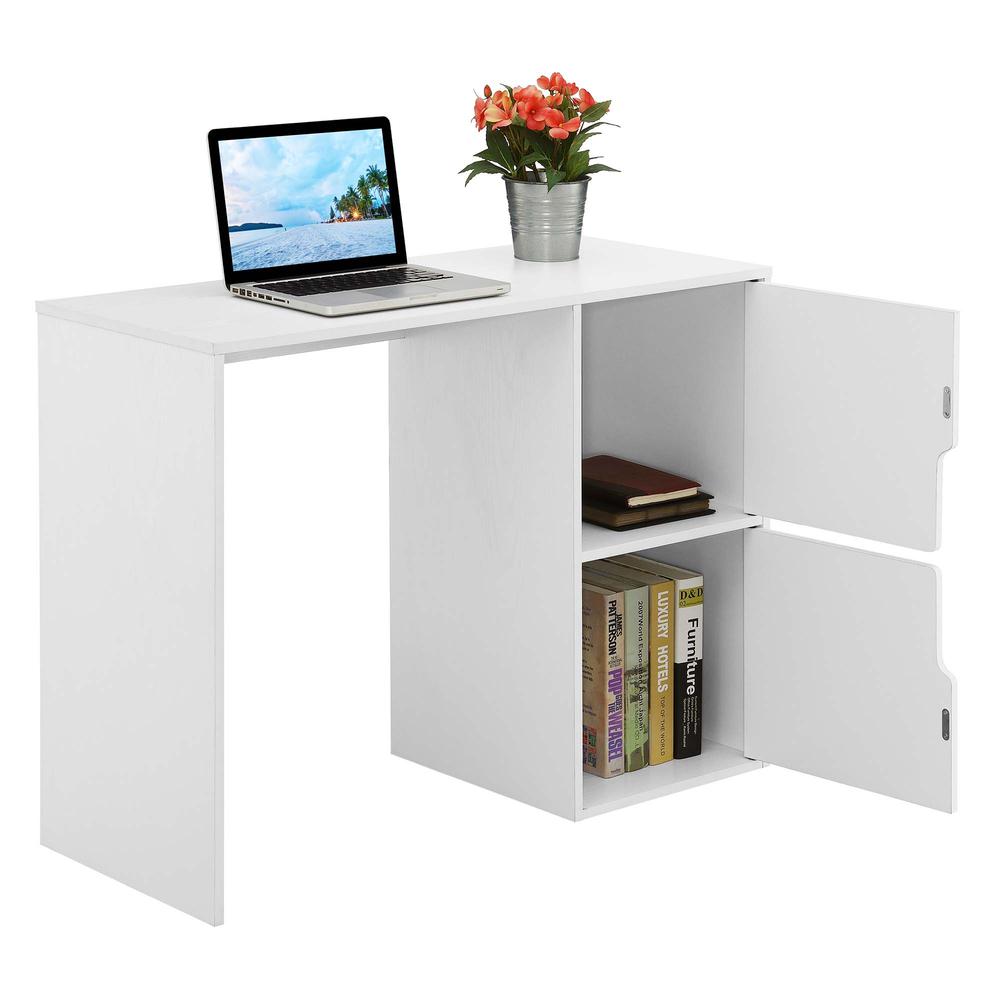 Designs2Go Student Desk with Storage Cabinets in White - Convenience Concepts