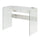 Soho 42 Inch Glass Desk With Charging Station, Faux White Marble - Convenience Concepts