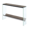 SoHo Glass V Console Table with Shelf - Convenience Concepts