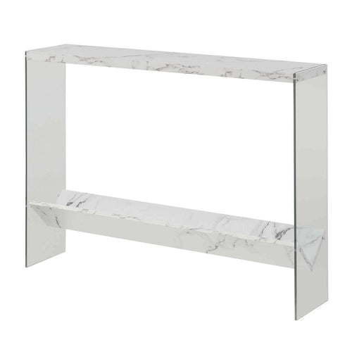 SoHo Glass V Console Table with Shelf - Convenience Concepts