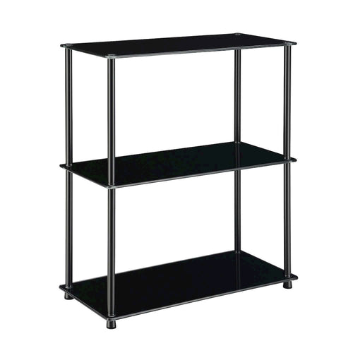 Designs2Go Classic Glass 3 Tier Bookshelf - Convenience Concepts
